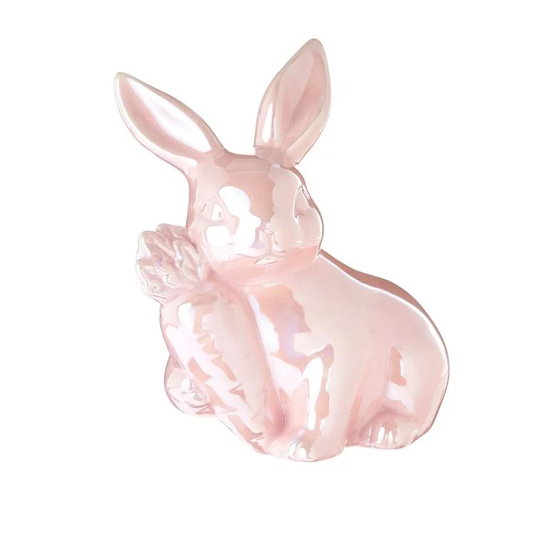 Way To Celebrate Easter Dolomite Pink Finish Laying Bunny Decoration, 5.5" | Walmart (US)