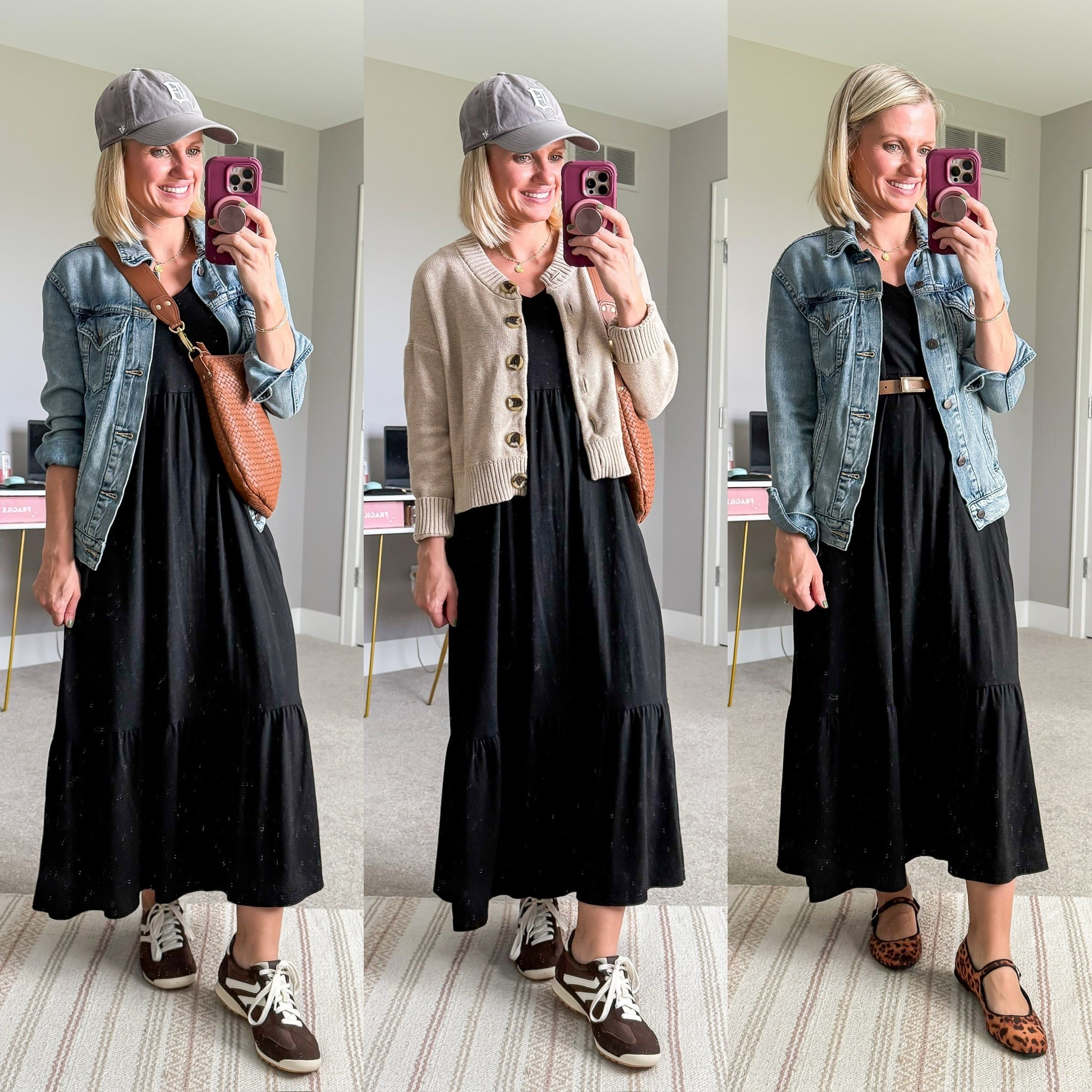 Three fall outfits with a long black dress.

#LTKOver40 #LTKStyleTip #LTKPetite