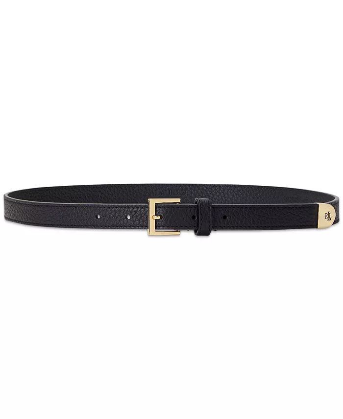 Women's Pebbled Leather Skinny Belt | Macy's