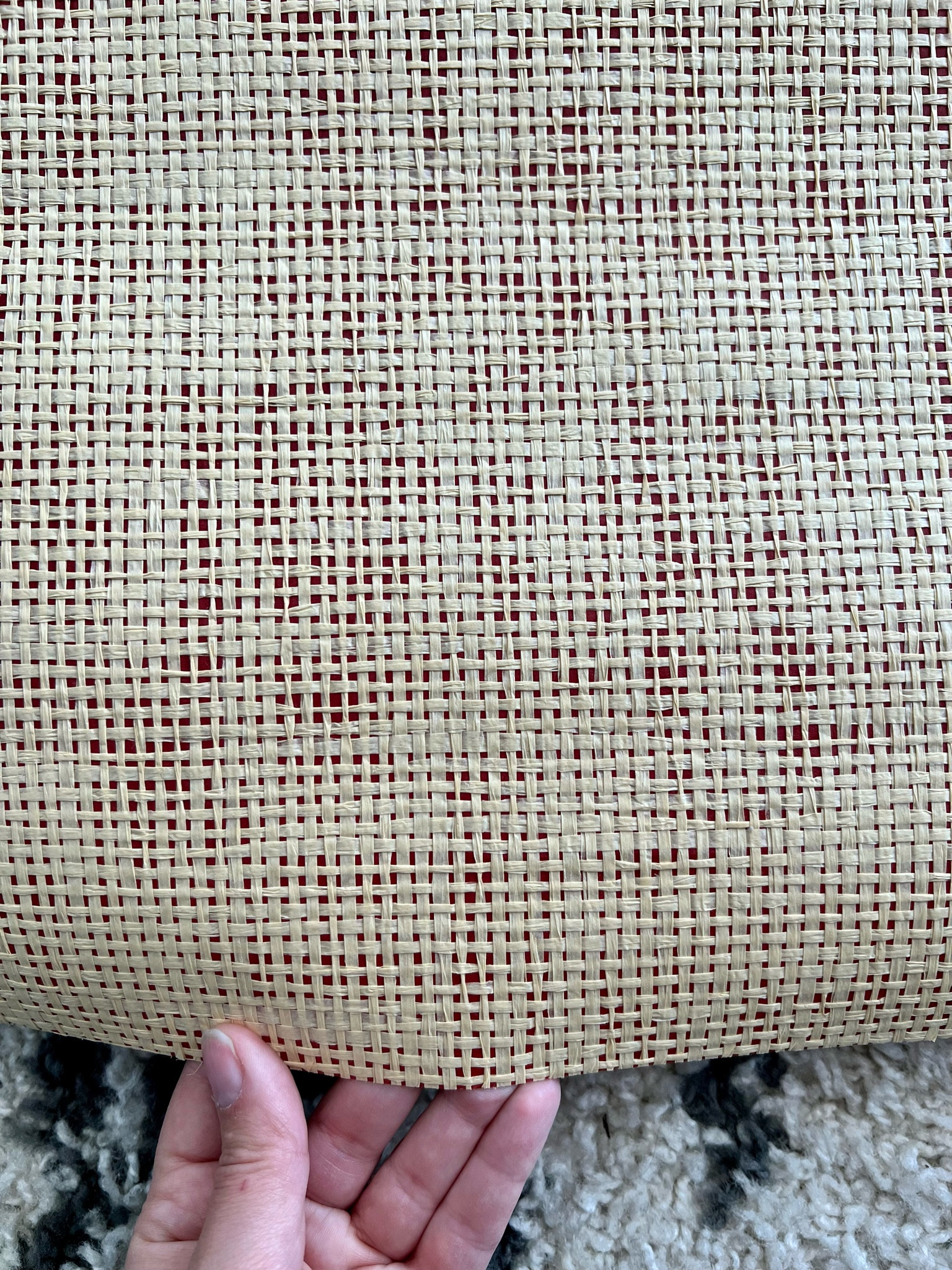 Grass Cloth wallpaper with red background

#LTKstyletip #LTKFind #LTKhome