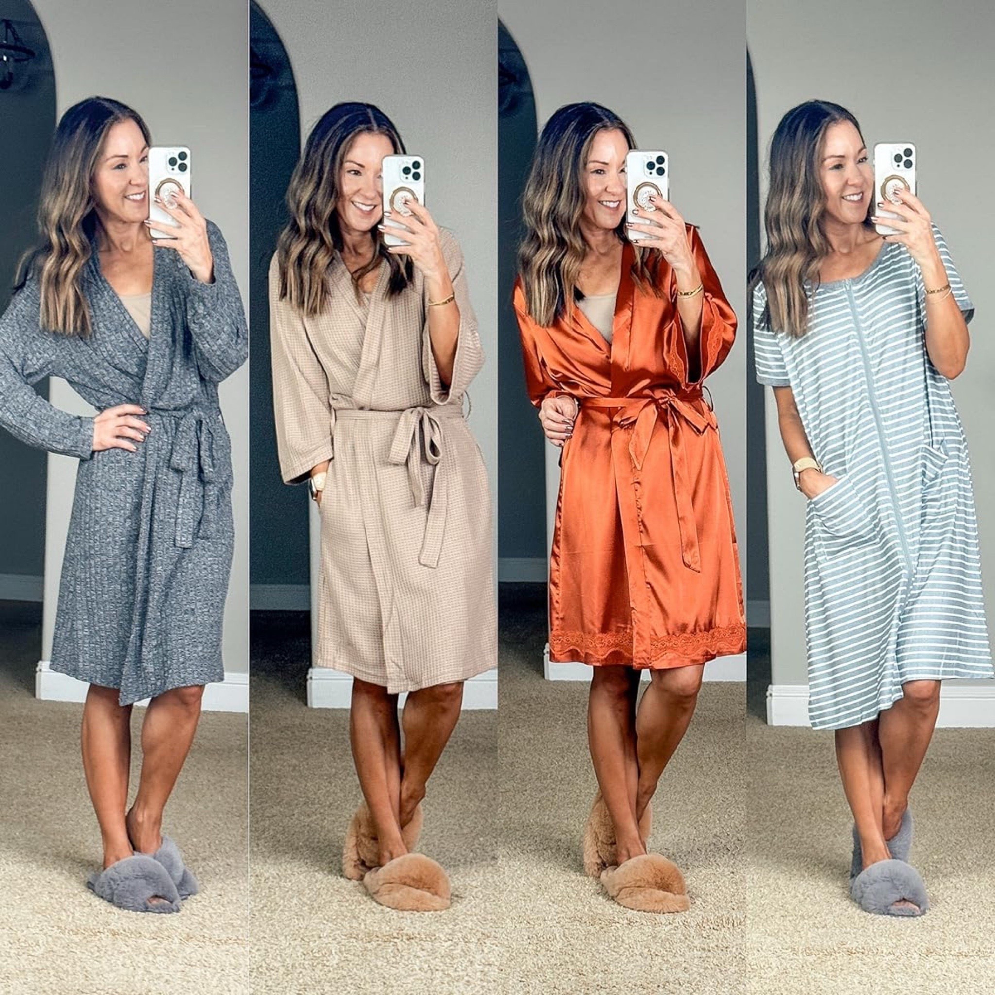 Cute Loungewear for Her


For reference: I’m 5’1”, 109lbs
Ribbed knit Robe 1 - Small in dark grey
Waffle knit Robe 2 - Small in Big Waffle Khaki 
Satin & lace Robe 3 - small in caramel colour
Zip-up robe 4 - small in B1-pat2


Fashion  Robe  Loungewear  Robes for her Outfits for her Loungewear robes  Clothes  Stay at home  Outfit inspo  Fashion tips  Style guide 

#LTKselfcare #LTKPetite #LTKootd