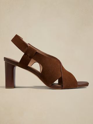 Leather Crossover Heeled Sandal | Banana Republic Factory