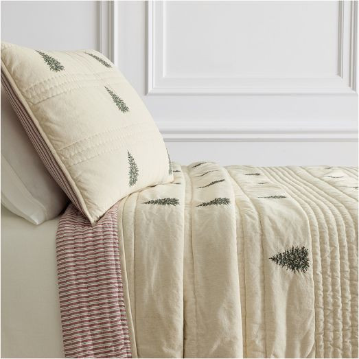 Embroidered Tannenbaum Tree Quilt & Shams | West Elm (US)