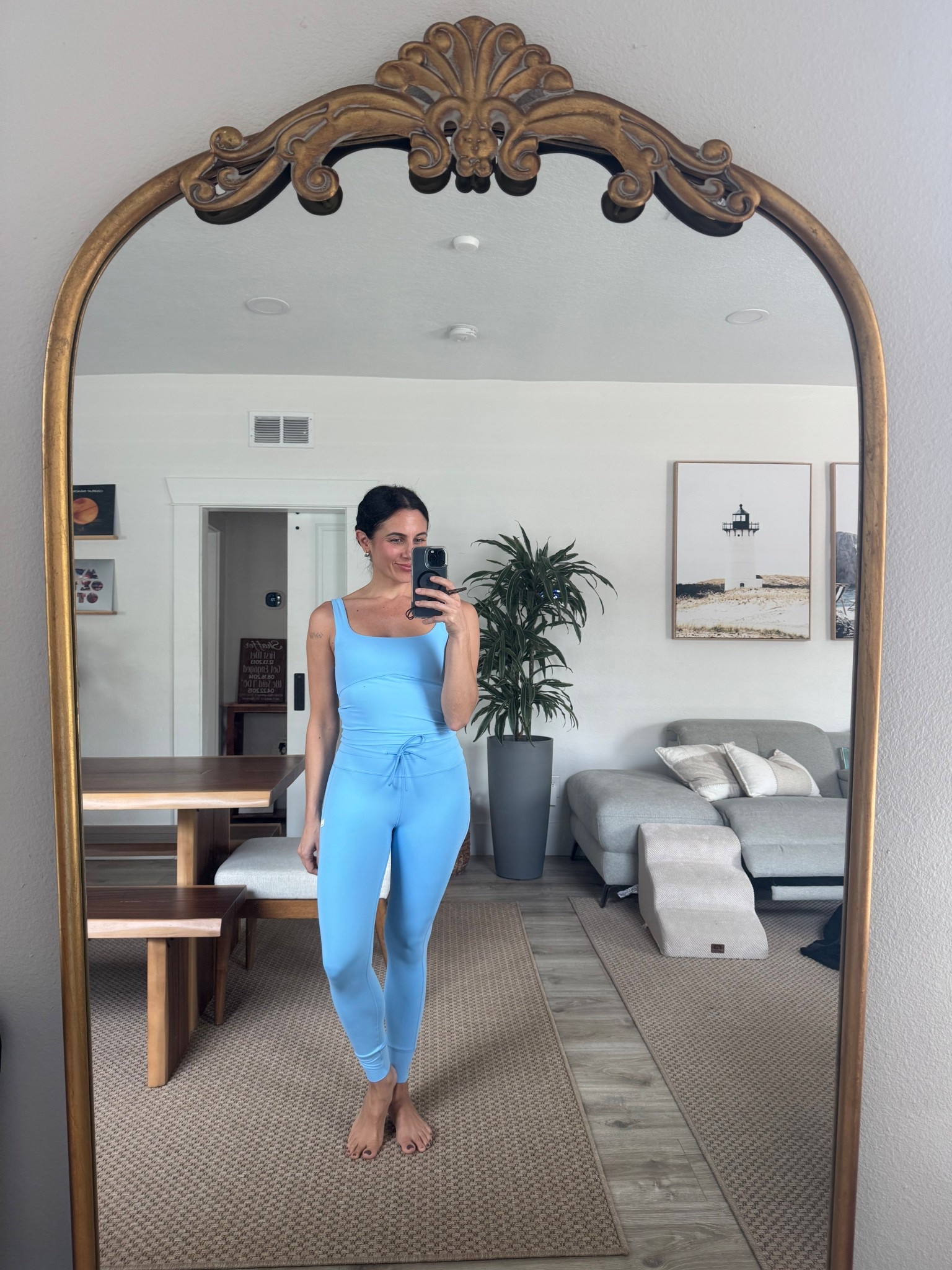 Buttery soft Vuori matching set in the most perfect color for spring and summer! Wearing size small in both pieces  

#LTKOver40 #LTKActive #LTKFindsUnder100