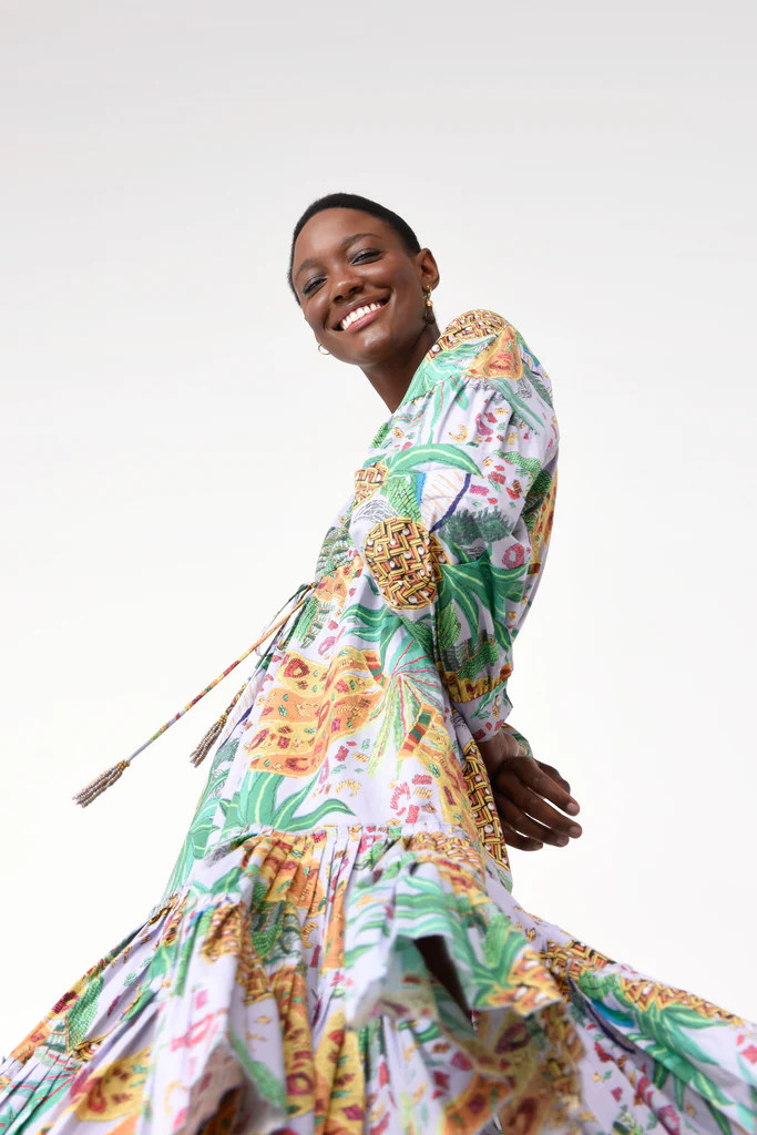 LILAC MIXED FRUITS MIDI DRESS | FarmRio (US)