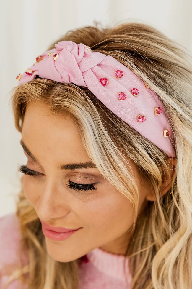 Undying Love Pink Rhinestone Knot Headband | Pink Lily