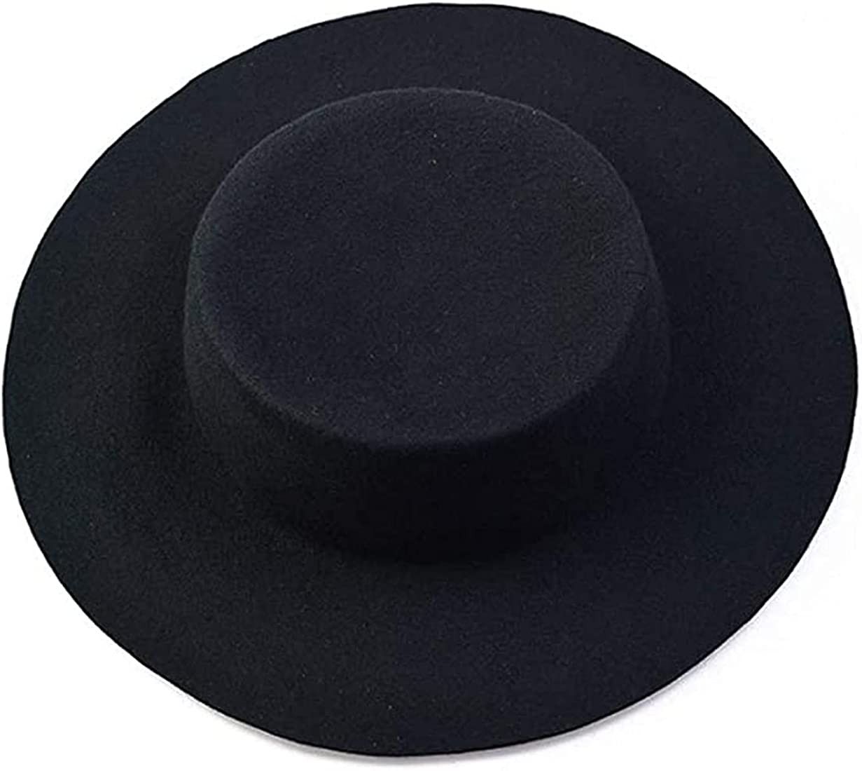 Men Women Winter Retro Fashion Wool Blend Fedora Hat Brim Flat Church Derby Cap Wide-Brimmed Hat ... | Amazon (US)