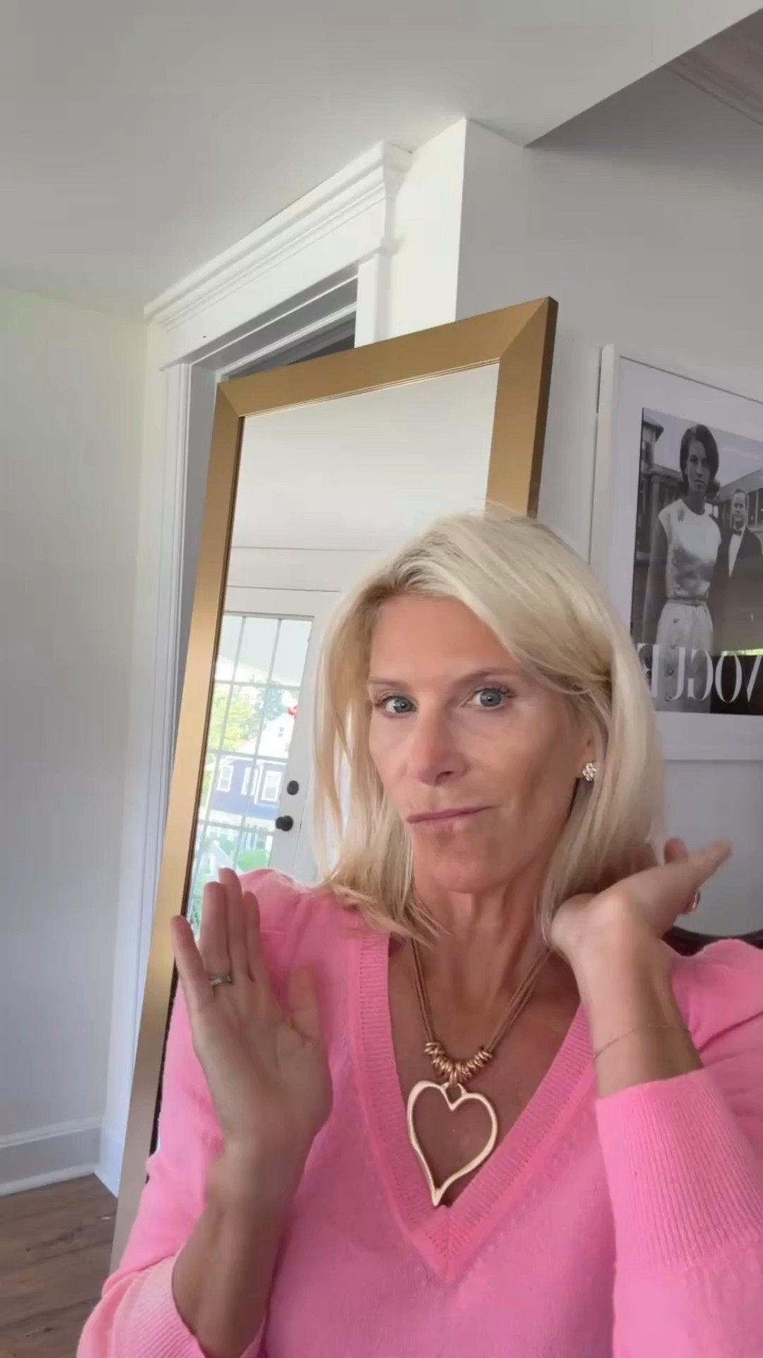 You’re going to see a lot of pink + hearts around here 💗
This heart necklace makes the sweetest Valentine’s gift, and the pink sweater is perfect for an easy, casual V-Day look.

#valentinesstyle #pinkoutfit #heartjewelry #casualvalentines #ltkstyle #ltkit #giftideas #everydayfashion

#LTKValentine #LTKootd