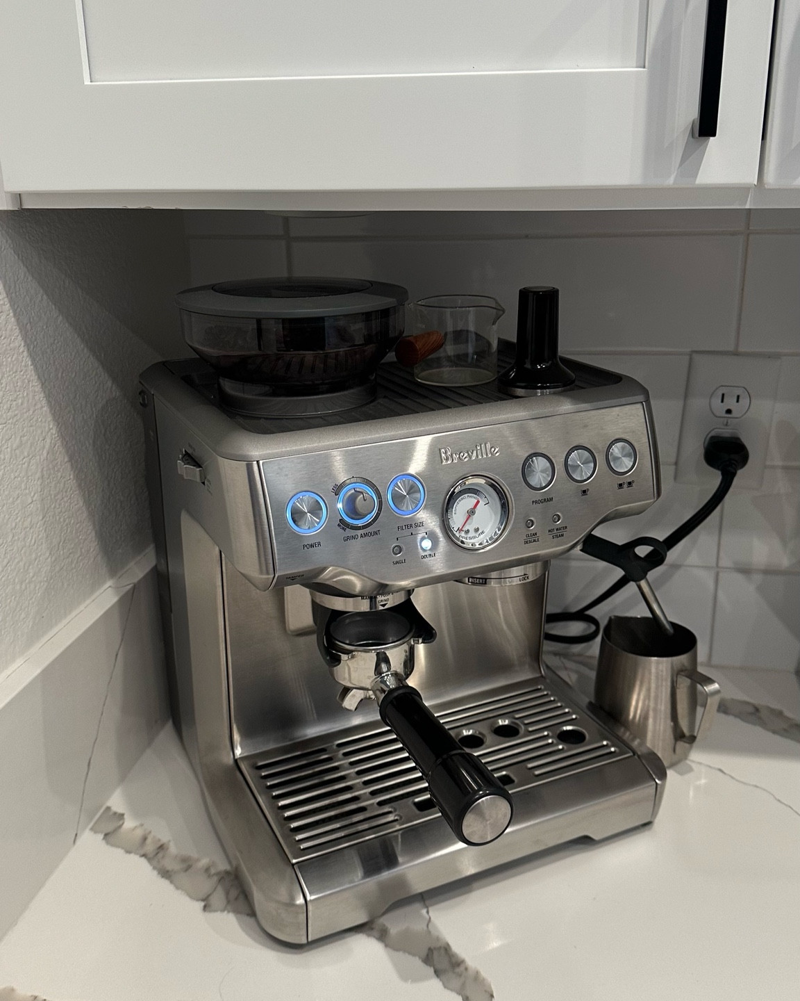 Coffee situation - breville and glasses used 