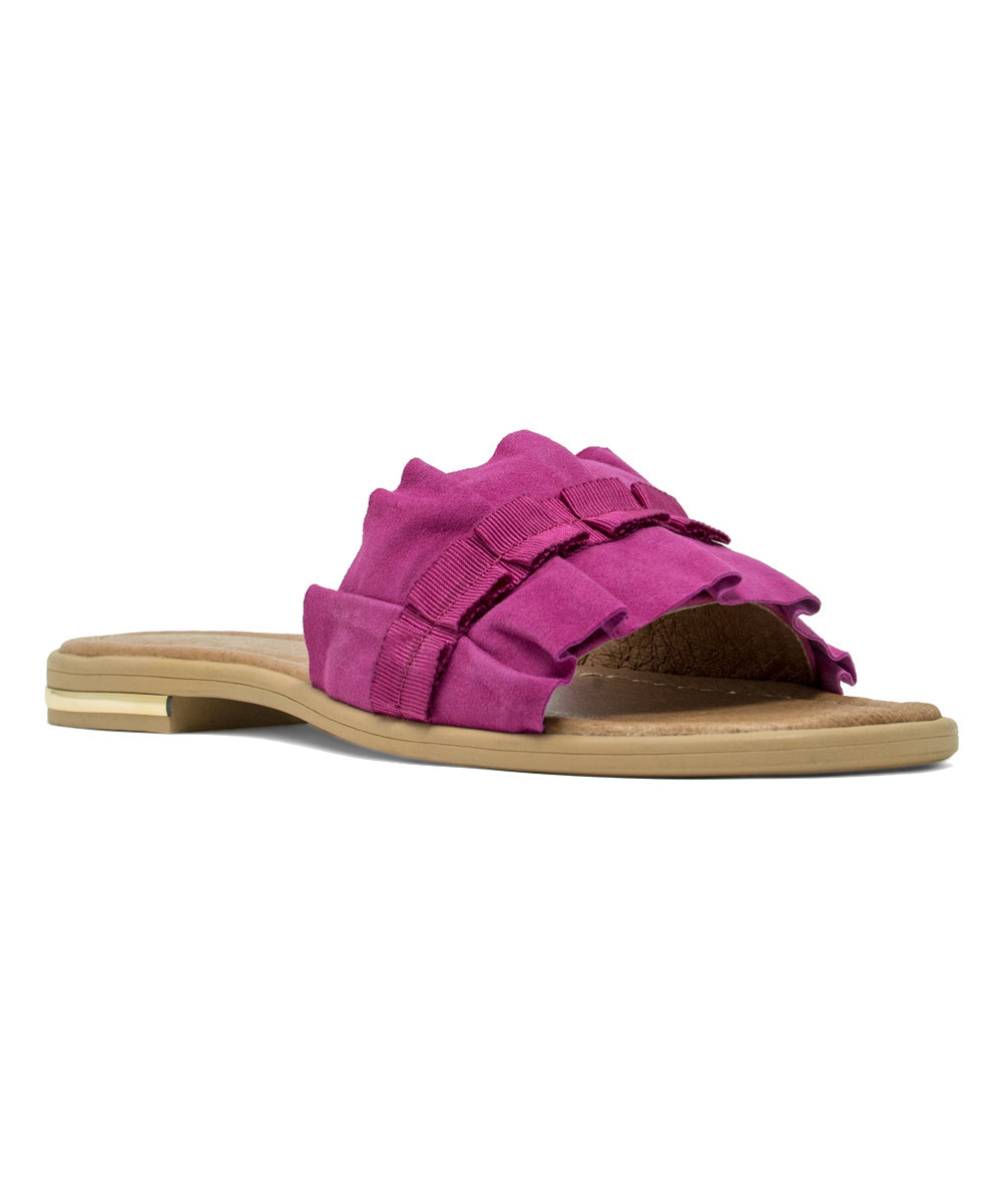 SudiniTM Women's Sandals FUSCHIA - Fuchsia Ravenna Suede Sandal - Women | Zulily