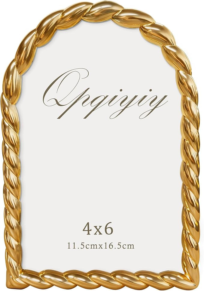 4x6 Picture Frame, Real Glass Arched Gold Picture Frames, Tabletop or Wall Hanging | Amazon (US)