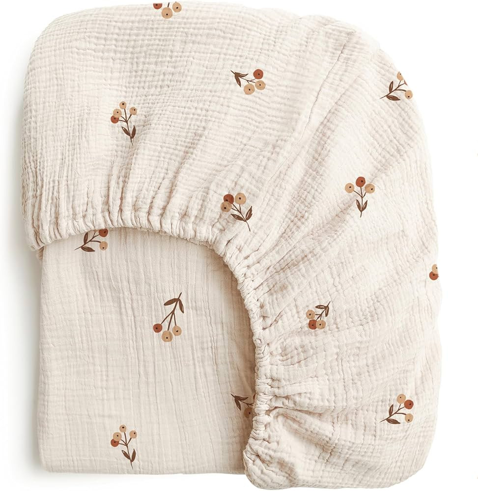 Konssy Muslin Fitted Crib Sheets 100% Cotton Baby Crib Sheets for Standard Crib Mattress (28 X 52... | Amazon (US)