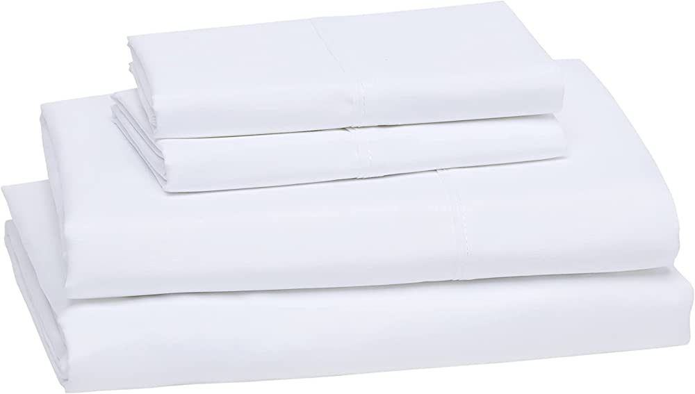 Amazon Basics Lightweight Super Soft Easy Care Microfiber Bed Sheet Set with 14" Deep Pockets - F... | Amazon (US)