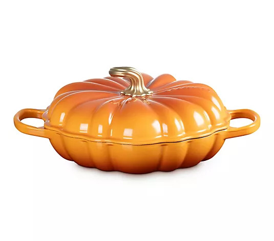 Le Creuset 2.75 qt. Signature Pumpkin Braiser - QVC.com | QVC