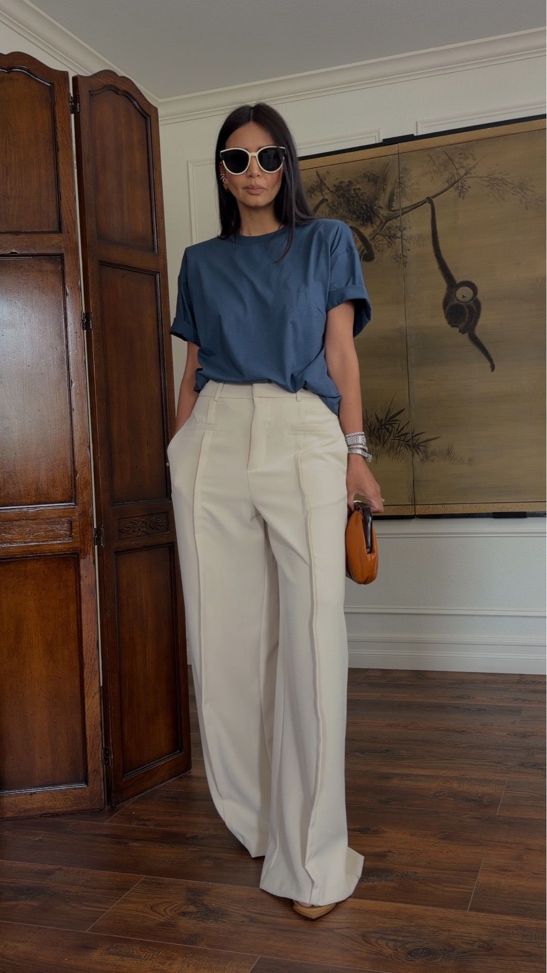 I know the extra long trousers are triggering some souls… but I’ll never stop loving the effortless drape.
The pants liked are the same I’m wearing. I sized up on both the trousers and the shirt.