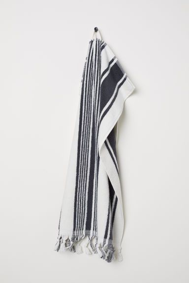 H & M - Striped Hand Towel - Gray | H&M (US + CA)