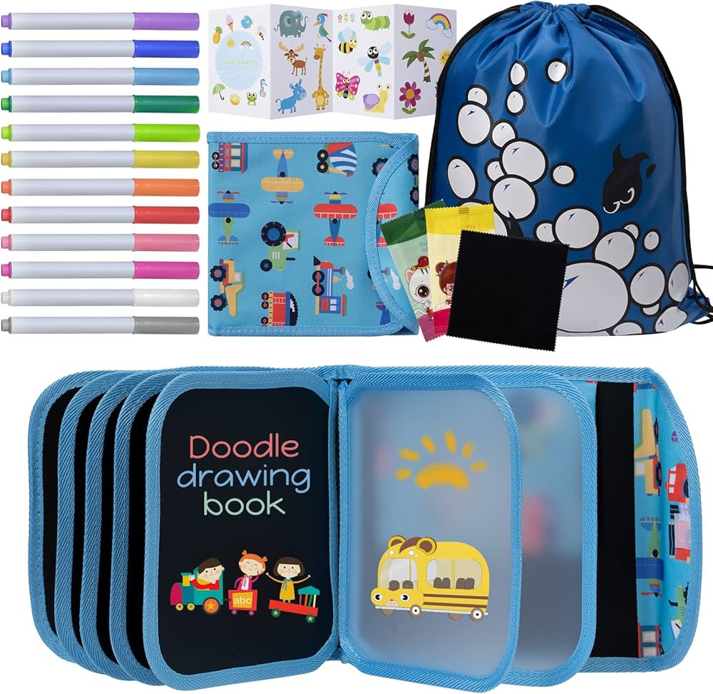 Erasable Drawing Book, 14 Pages Portable Doodle Book, Kids Travel Essential Toys with Drawstring ... | Amazon (CA)