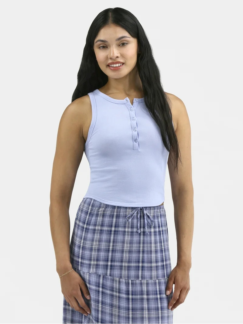 No Boundaries Seamless Henley Tank, Women's - Walmart.com | Walmart (US)