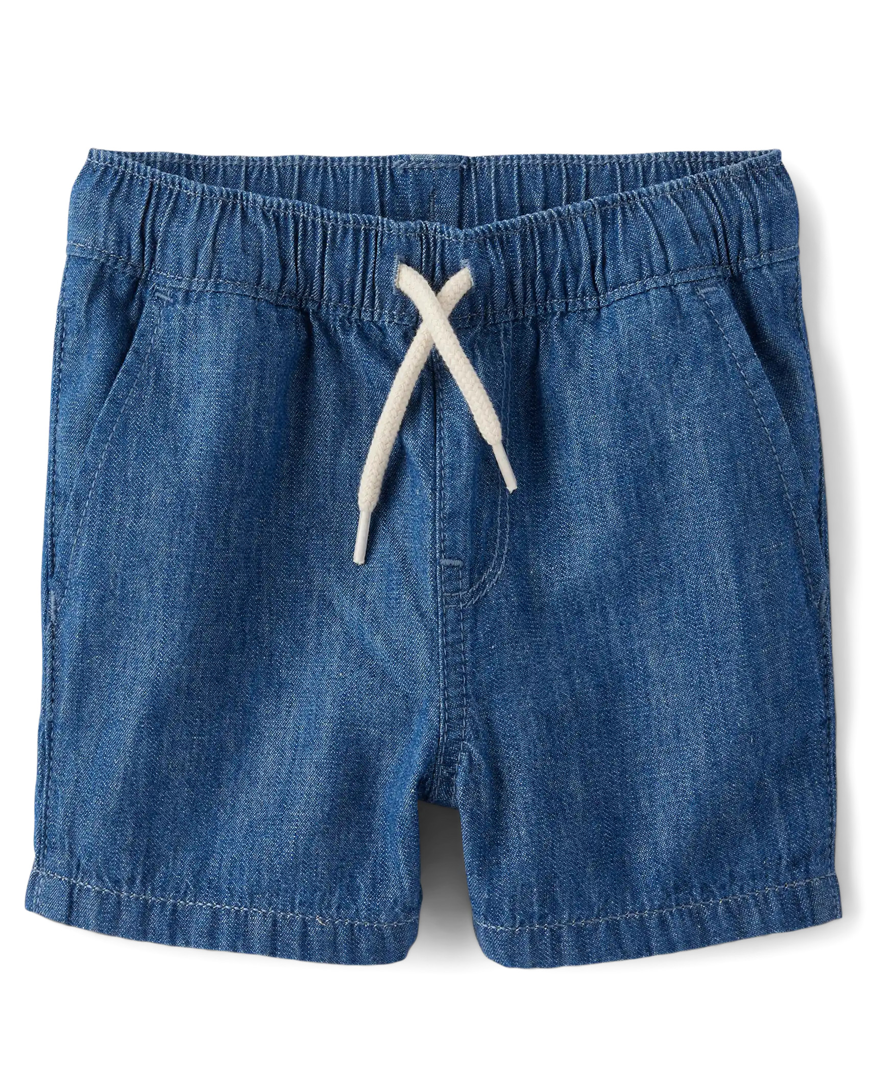 Baby And Toddler Boys Chambray Pull On Shorts - poppie wash | The Children's Place