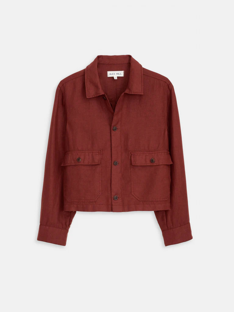 Cropped Work Jacket In Linen | Alex Mill