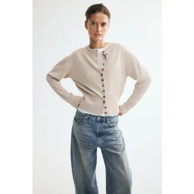 H&M Fine-knit Cardigan in Gray Melange at Nordstrom, Size Large | Nordstrom
