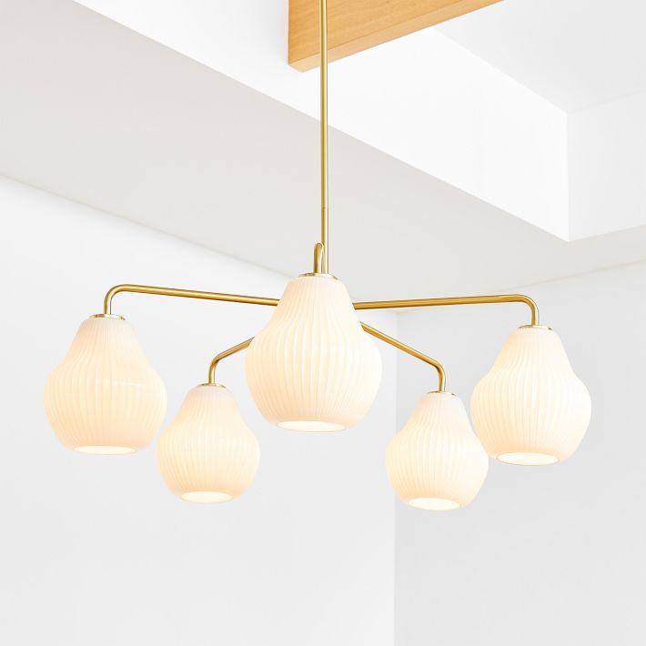 Sculptural 5-Light Ribbed Chandelier | West Elm (US)