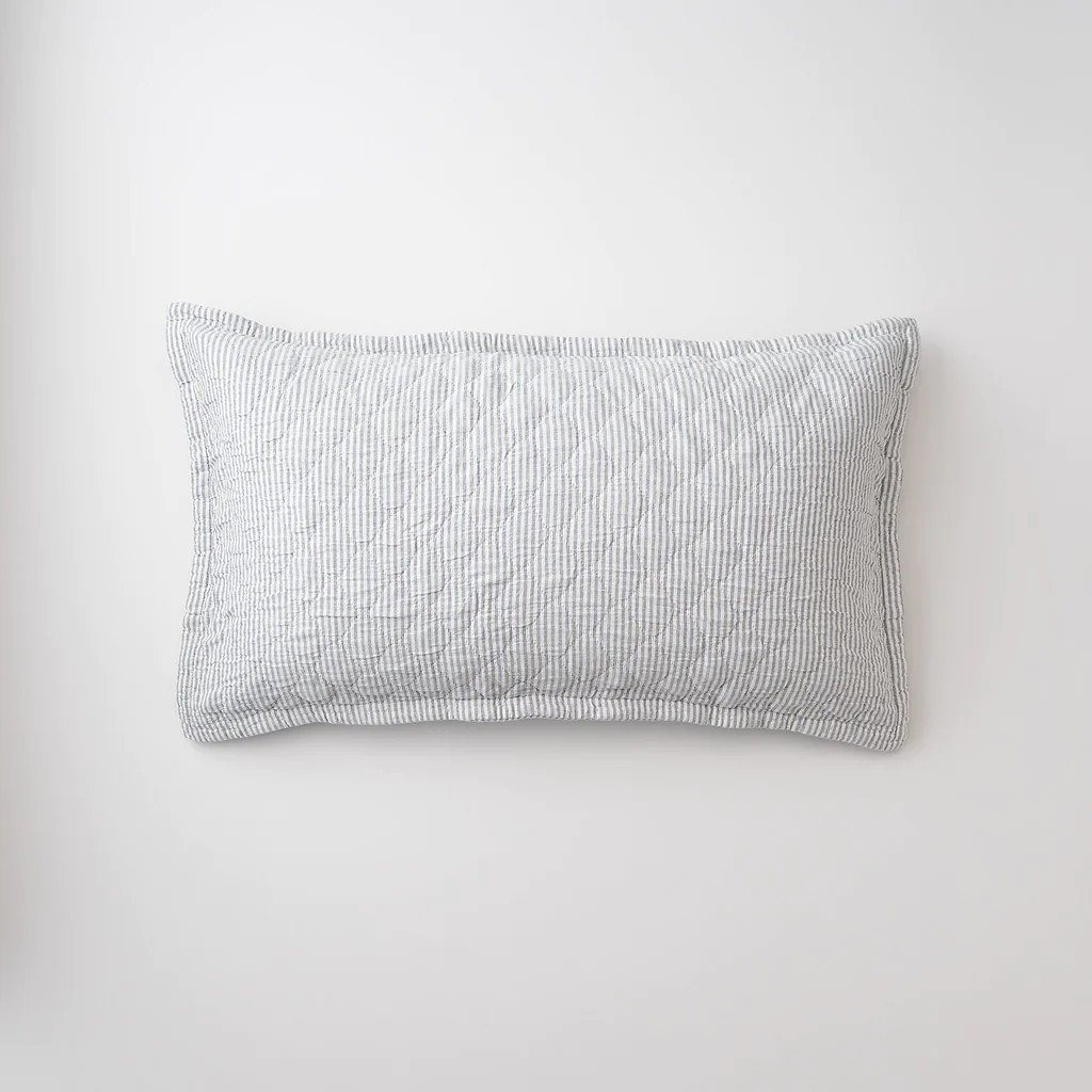 Diamond Ticking Quilted Pillow Sham | Schoolhouse