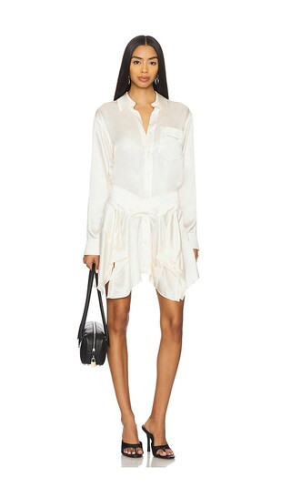 Alexander Wang Cut Off Double Shirt Dress in Ivory. - size 4 | Revolve Clothing (Global)