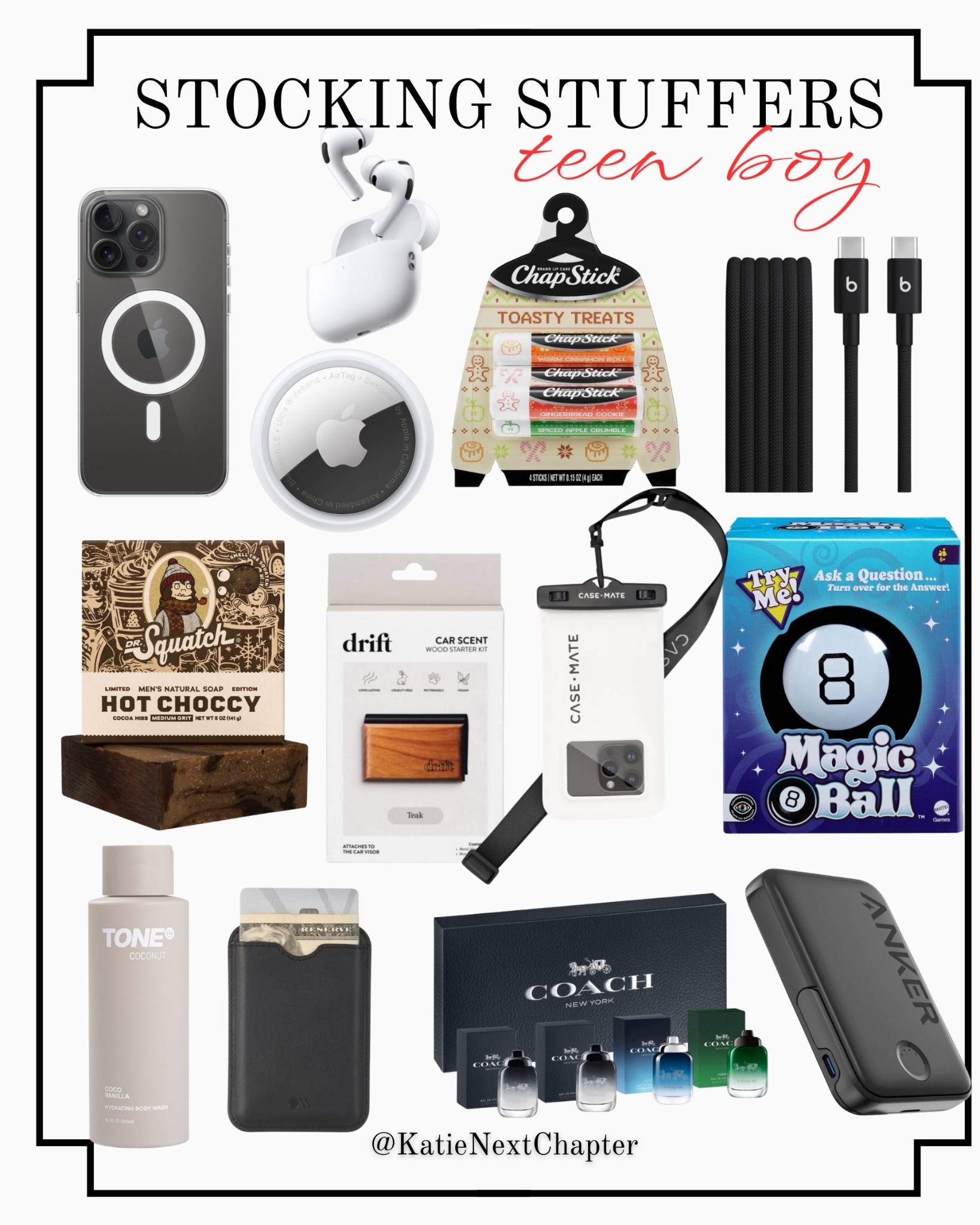 🎄 STOCKING STUFFERS: TEEN BOY EDITION 🎮
Small gifts that’ll actually get used — from tech must-haves and car essentials to classic cologne sets and cozy extras. Perfect for stuffing those stockings (and keeping teens happy 😉).

#StockingStuffers #TeenBoyGifts #GiftGuide #KatieNextChapter #HolidayGifts #GiftIdeas #StockingStufferIdeas 

#LTKHoliday #LTKFindsUnder50 #LTKGiftGuide