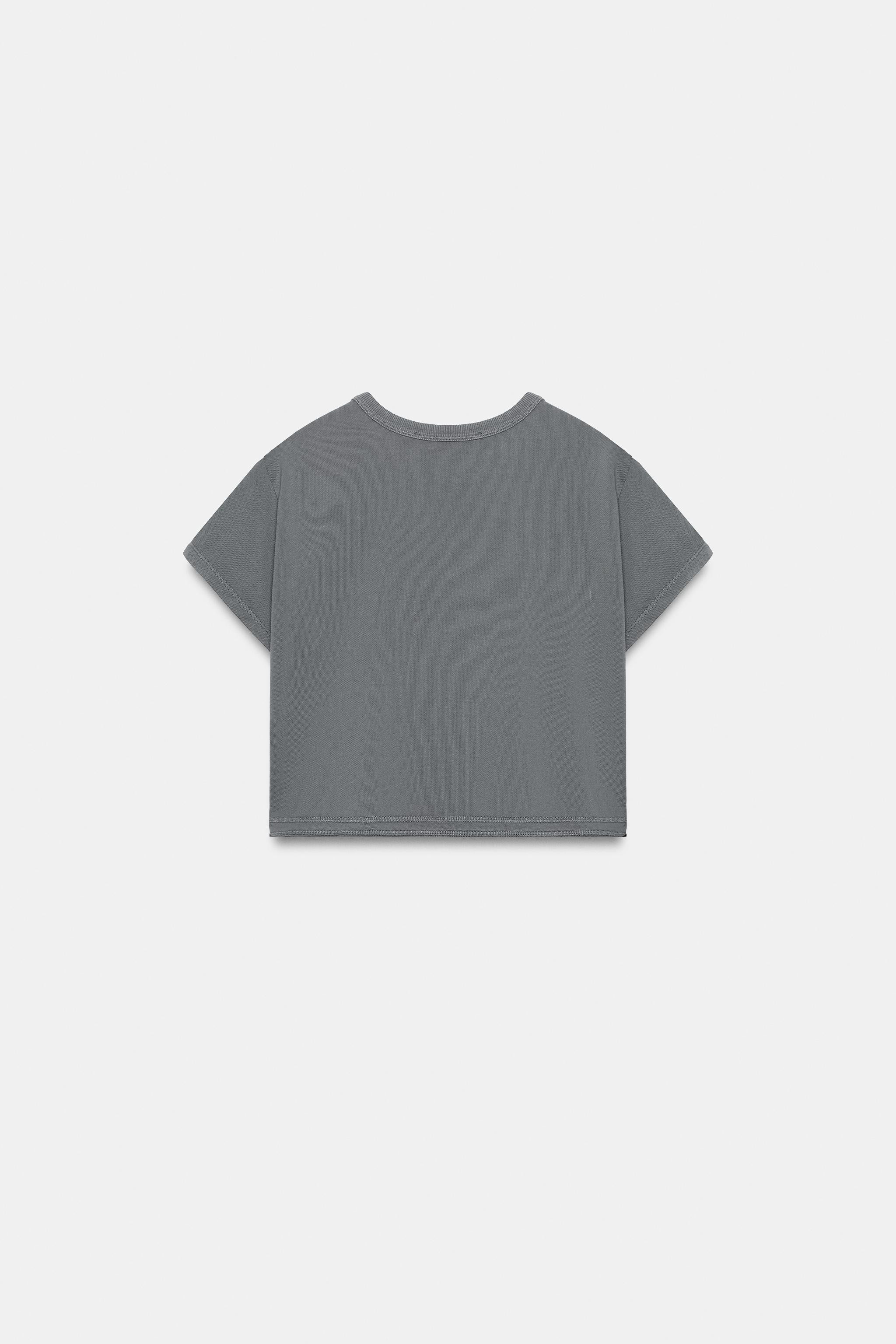 CROPPED WASHED EFFECT T-SHIRT | Zara US