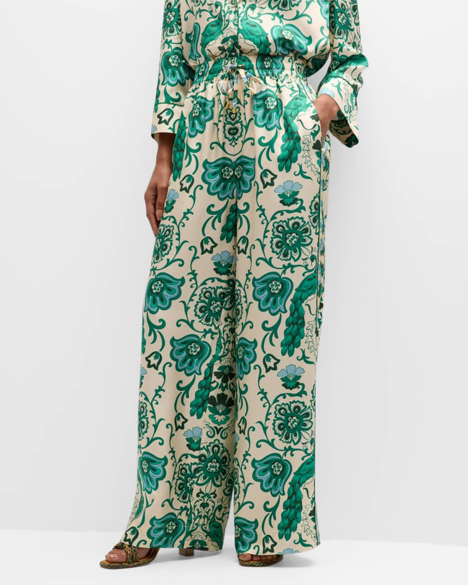 Cara Cara Amalfi Relaxed Silk Twill Drawstring Pants | Neiman Marcus