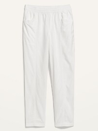 High-Waisted Cropped Linen-Blend Straight-Leg Pants for Women | Old Navy (US)