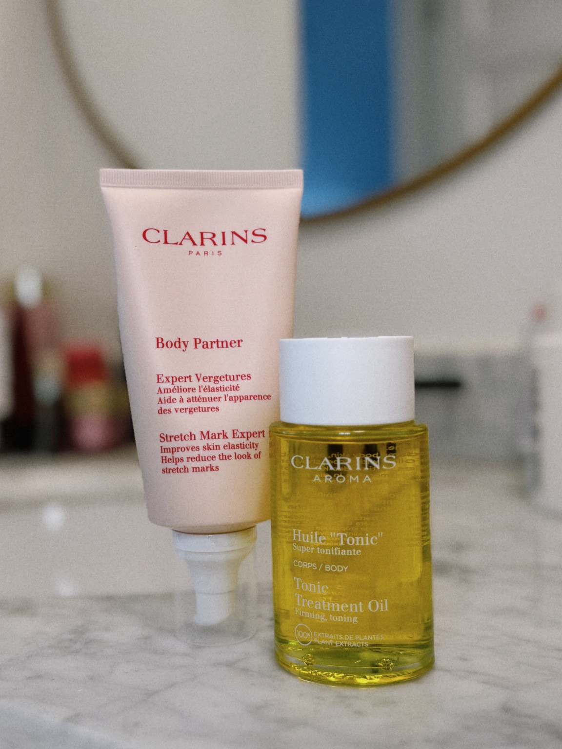 Pregnancy care bump care oil and stretch mark preventative cream from Clarins. 

#LTKBeauty #LTKBump #LTKFamily