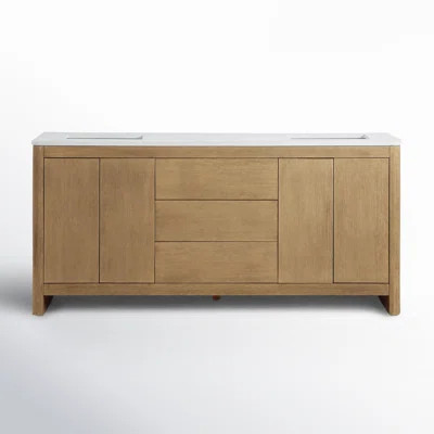 Raye 72" Double Bathroom Vanity Set with Quartz Top | Wayfair North America