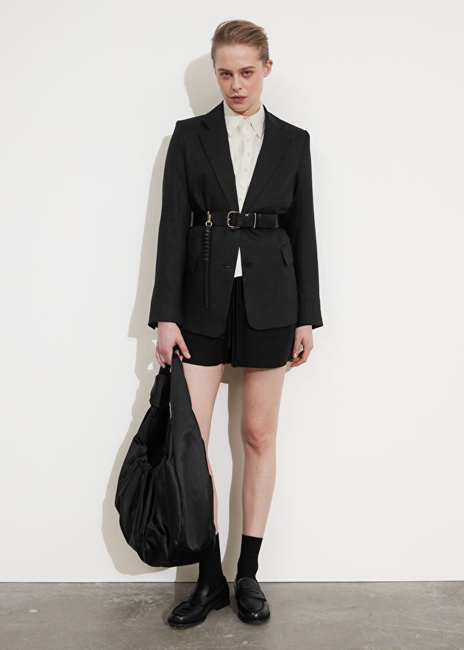 Single-Breasted Linen Blazer - Black - Blazers - & Other Stories US | & Other Stories US