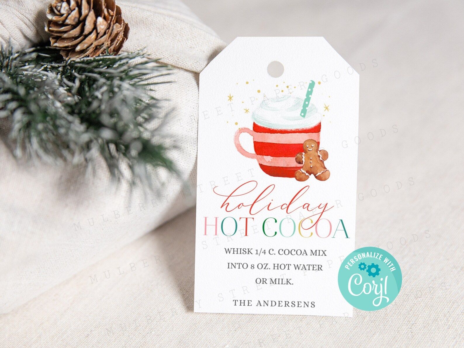 Printable Holiday Hot Cocoa Gift Tag Editable Holiday Hot - Etsy | Etsy (US)