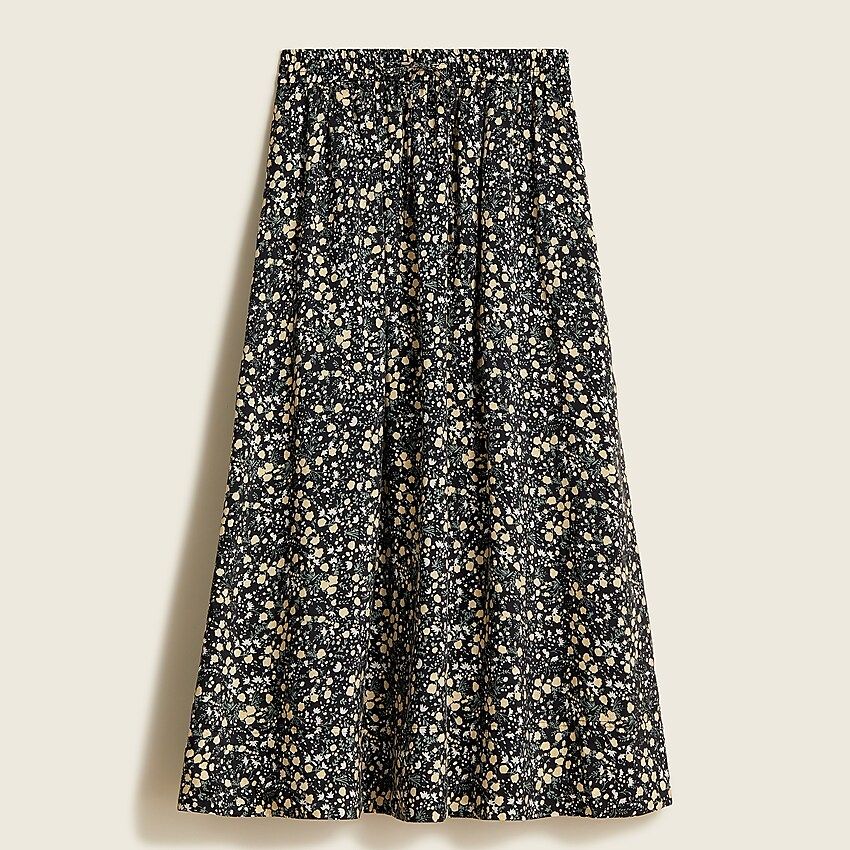 Pull-on silk skirt in fall garden floral | J.Crew US