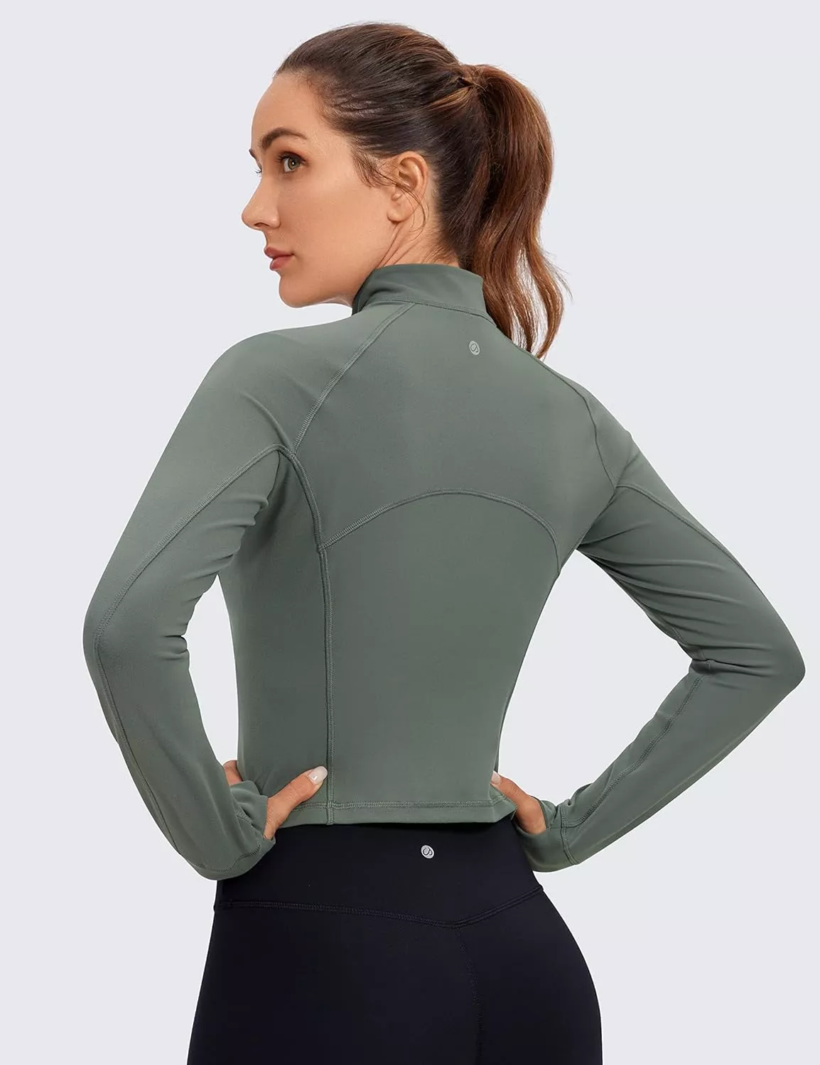 CRZ YOGA Women's Butterluxe Long Sleeve Workout Shirts Half Zip