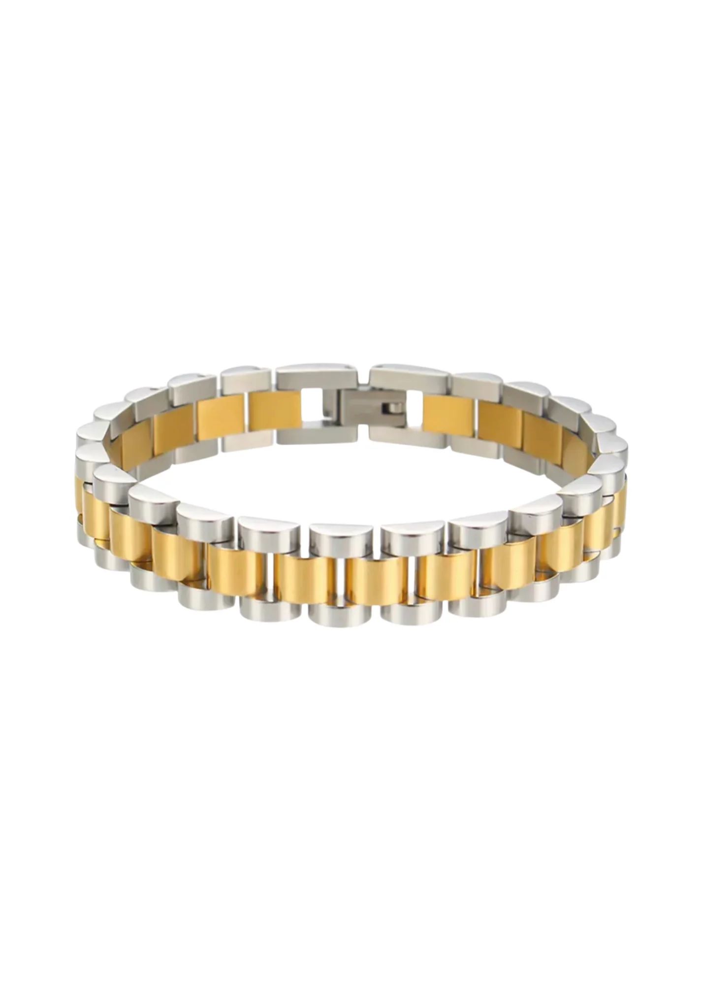 Two Toned Wristwatch Chain Bracelet | hjane jewels