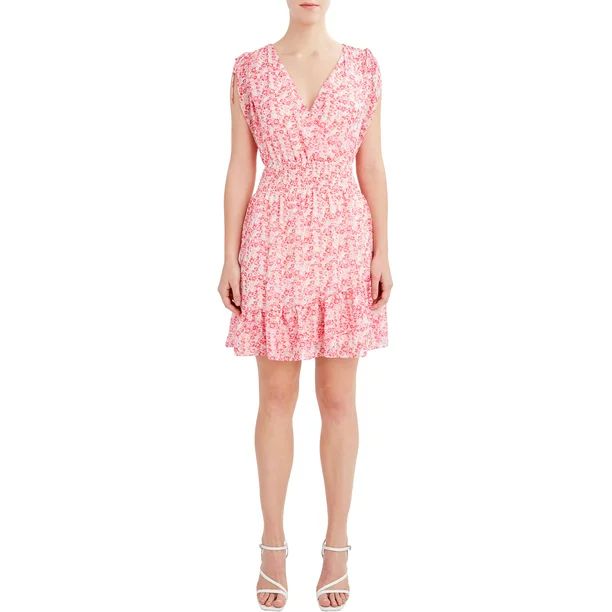 BCBG Paris Women's Cinched Waist Ruffle Dress | Walmart (US)