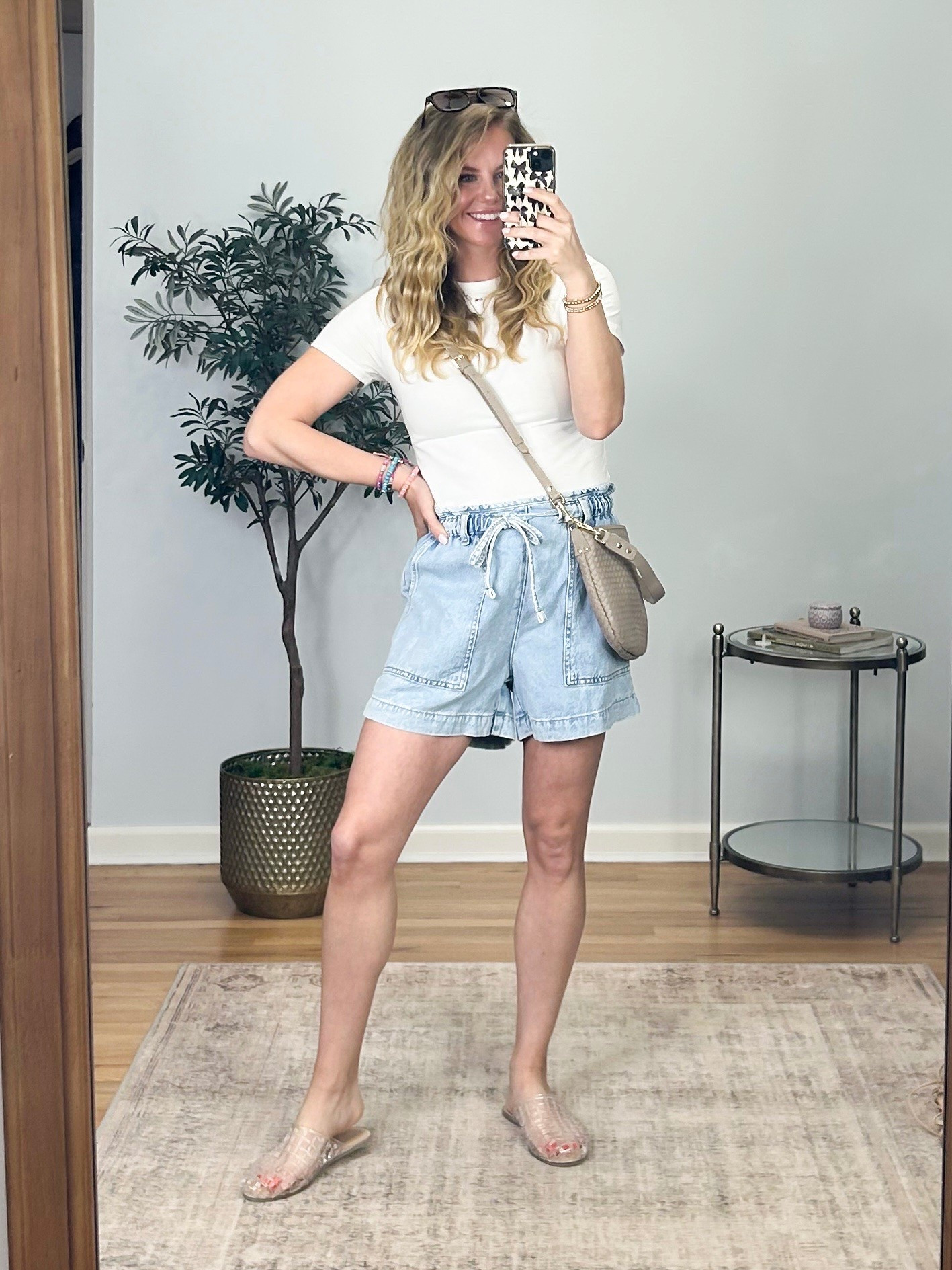 ☀️WALMART $22 SHORTS☀️size S in the shorts, medium in the tee! 
The 
Okay Walmart… these might be my new favorite denim shorts 👏✨

$22 denim shorts with a comfy drawstring waist, the perfect 4” inseam, AND they come in 4 colors?! Yes please. Paired them with a basic $10 tee for an easy everyday look that feels cute without trying too hard.

#walmartfashion #walmartfinds #summeroutfits #affordablefashion #momstyle casual style.  denim shorts.  walmart style. everyday outfit.  budget friendly fashion.  Summer style.  mom fashion.

#LTKmomlife #LTKootd #LTKSeasonal