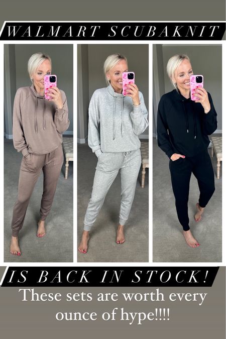 These Walmart scubaknit sets are worth every ounce of hype! They are finally back in stock and will sell out again! I’m wearing a size medium in all

#LTKFindsUnder100 #LTKFindsUnder50 #LTKStyleTip