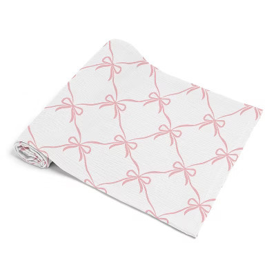 Sweet Jojo Designs Baby Girl Muslin 100% Cotton Swaddle Blankets Ballerina and Ballet Bows Pink and White | Target