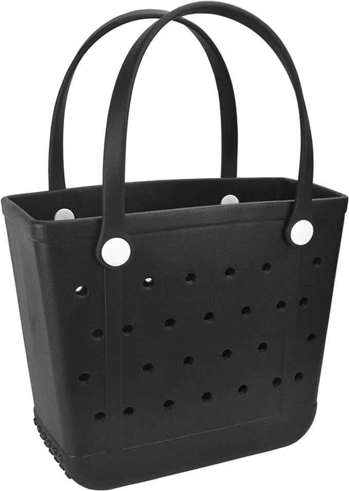 Medium Beach Bag Rubber Tote Bag, Durable Open Tote Bag with Holes for Sports Beach Pool Sports | Amazon (US)