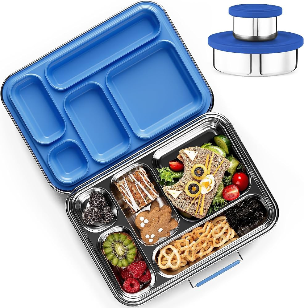 Stainless Steel Bento Box Kids, Kids Metal Bento Lunch Box BPA Free Lunch Box Containers 304 Stai... | Amazon (US)