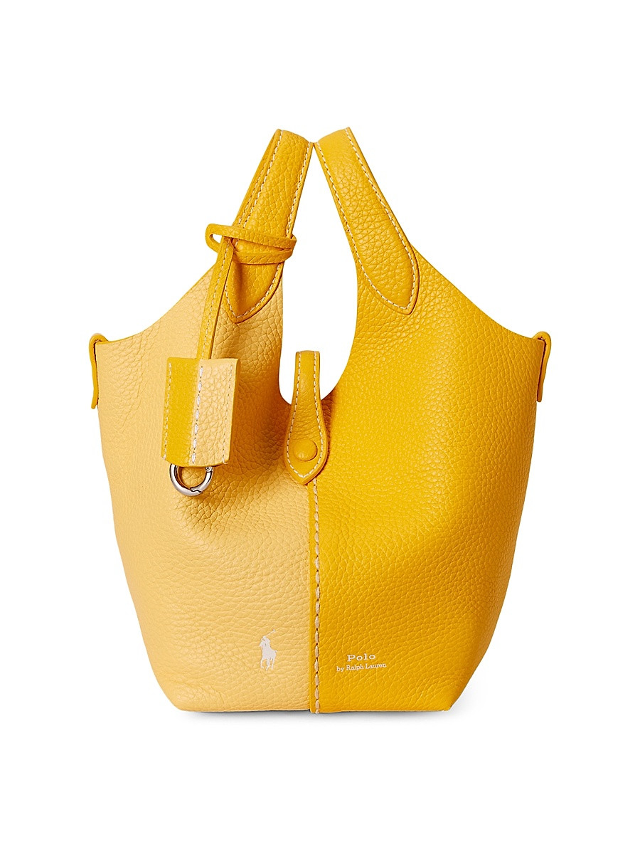 Women's Polo Play Small Leather Tote Bag - Canary Yellow Lemon | Saks Fifth Avenue