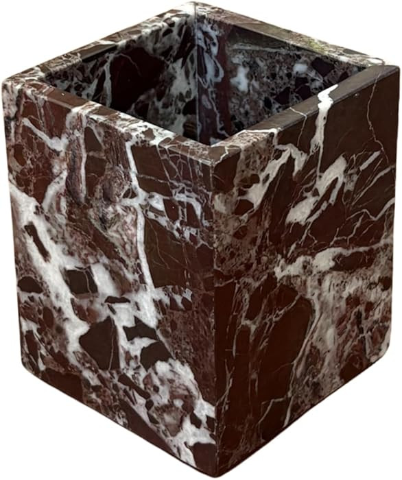 Natural Marble Stone Square Storage Container Empty Vessel Holder Cup for Candle/Pens/Sundries it... | Amazon (US)