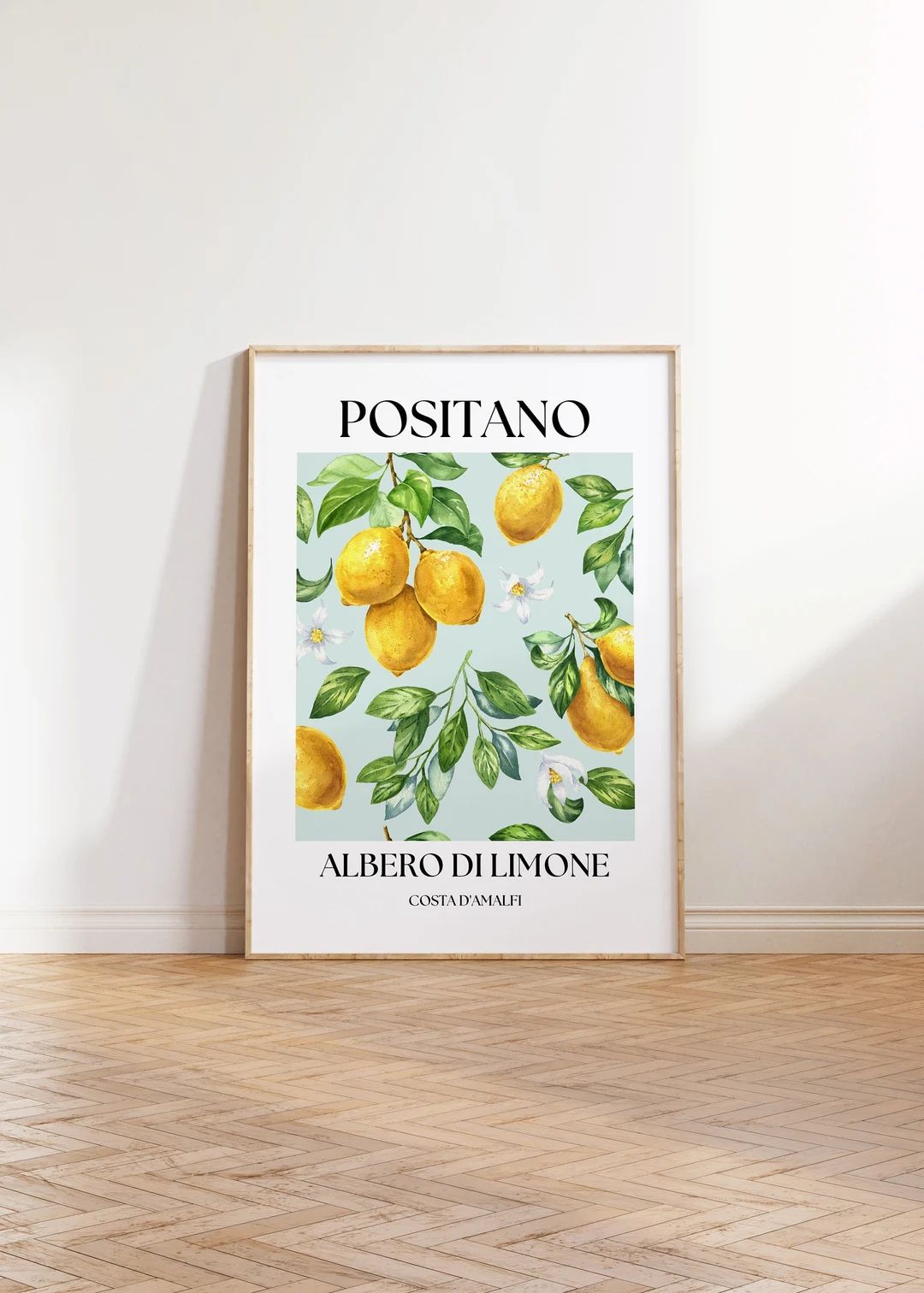 Lemon Tree Kitchen Print Decor, Lemon Wall Art, Positano Amalfi printable wall art, Digital downl... | Etsy (US)