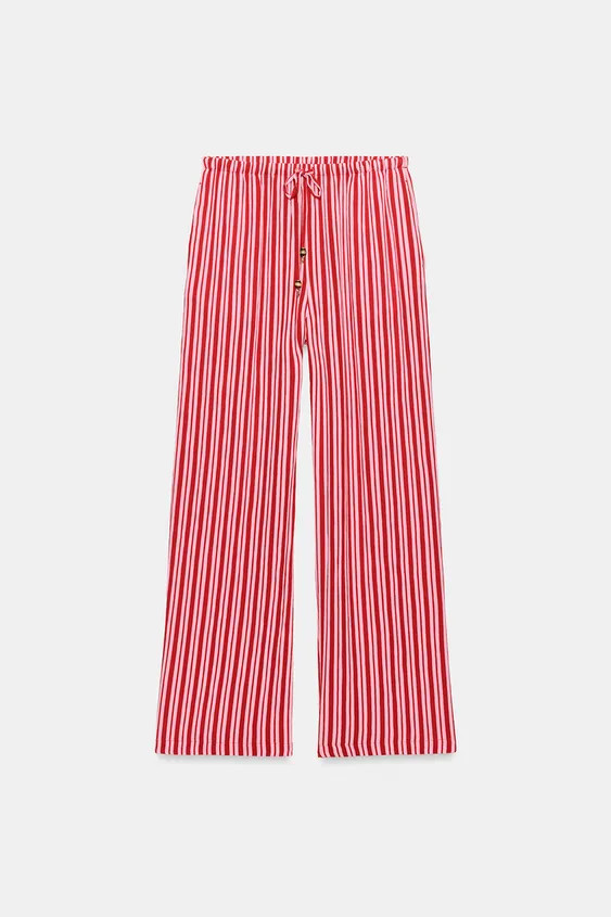 STRIPED WIDE-LEG TROUSERS | Zara US