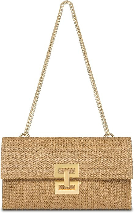Straw Clutch Purse for Women Designer Evening Handbag Summer Beach Shoulder Crossbody Bag | Amazon (US)